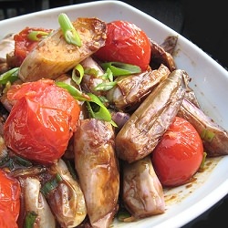 Sambal Eggplants & Campari Tomatoes