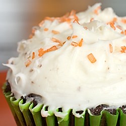 Dark Chocolate Pumpkin Cupcakes