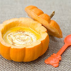 Pumpkin Soup in Pumpkin Bowl