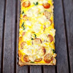 Spinach, Feta & Cherry Tomato Tart