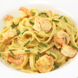 Fettuccine with Saffron Shrimp