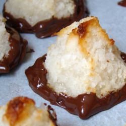 Chocolate-Dipped Coconut Macaroons