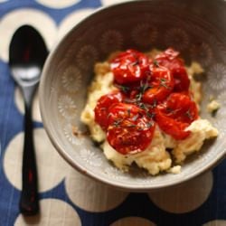 Oven Roasted Tomatoes & Goat Cheese