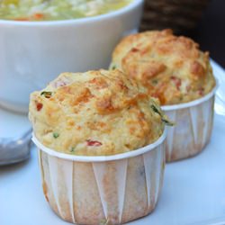 Ham, Cheddar, goat Muffins