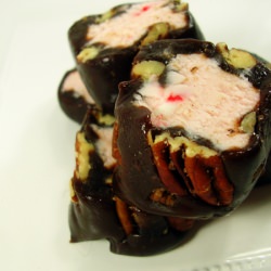 Candy Cane Pecan Log