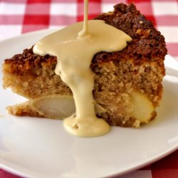 Pear Almond Cake w/ Creme Anglaise