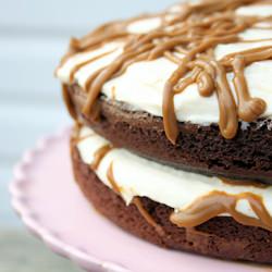 Double Caramel Chocolate Cake