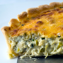 Baby Leek, Cheddar & Rosemary Tart