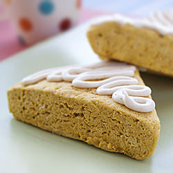 Pumpkin Scones with Maple Icing