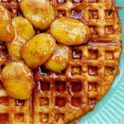 Raised Waffles with Warm Bananas