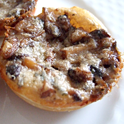 Miniature Mushroom Gorgonzola Tarts