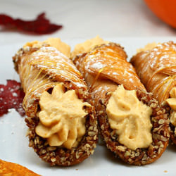 Pumpkin Cheese Cannoli
