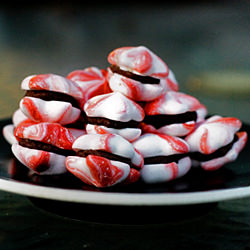 Peppermint Meringues with Ganache