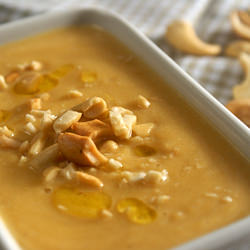 Creamy Pumpkin soup with cashews