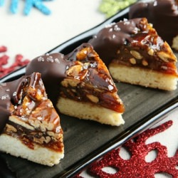 Chocolate Dipped Pecan Bars Recipe