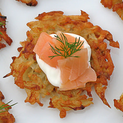 Potato Latkes with Smoked Salmon