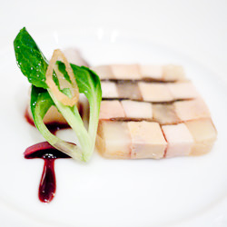 Mosaic of Capon, Fois Gras, and Cel