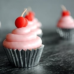 Mini Cupcakes with Marzipan Cherrie