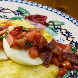 Poached Eggs with Polenta and Salsa
