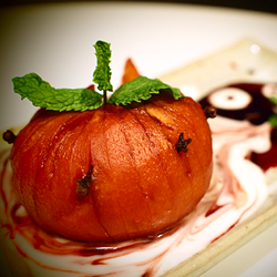 Spiced Wine Poached Persimmon