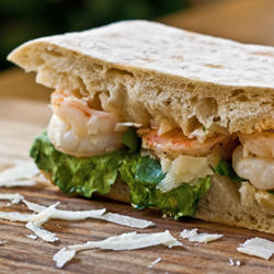 Caesar Shrimp & Arugula Panini
