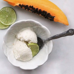 Coconut Milk Ice Cream with Papaya