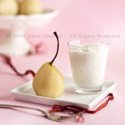 Coconut Rice Pudding and Pears