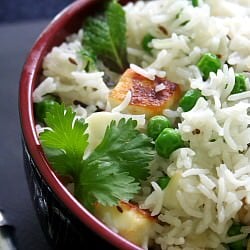 Paneer and Peas Rice