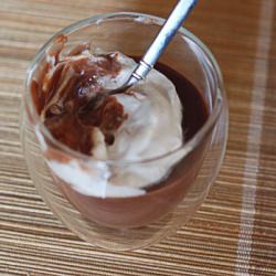 Chocolate Pudding with Pomegranate