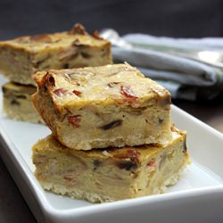 Bacon Cheddar and Mushroom Squares
