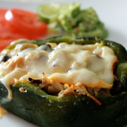 Chicken and Leek Stuffed Poblano