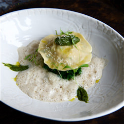Pheasant Raviol, Curly Kale Pesto