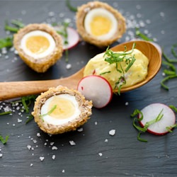 Crispy Quack Eggs with Radish Mayo