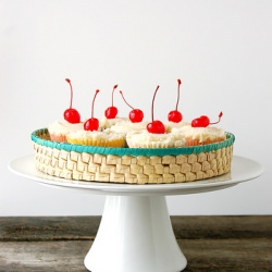 Cherry-Topped Vanilla Cupcakes