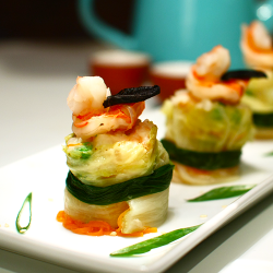 Black Garlic Shrimp Dumplings
