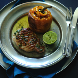 Pork Loin with Stuffed Peppers