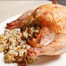 Tropical Fruit Stuffed Cornish Hens