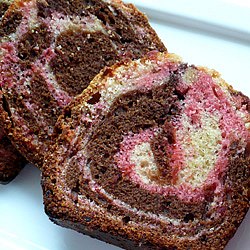 Marbled Strawberry Vanilla Cake