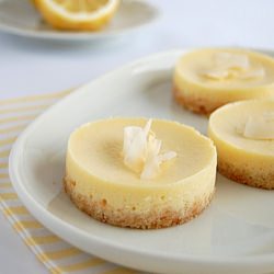 Lemon Coconut Mini Cheesecakes