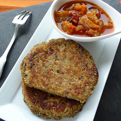 Quinoa Cake and Mushrooms