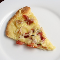 Prosciutto, Swiss, Shallot Pizza
