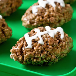 Cocoa Rice Krispies Football Treats