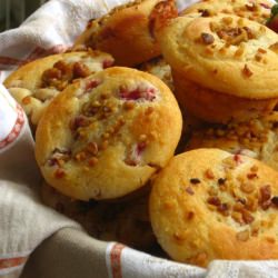 Strawberry Walnut Ricotta Muffins