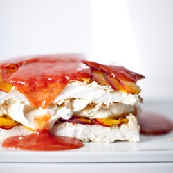 Peaches & Cream Meringue Cake