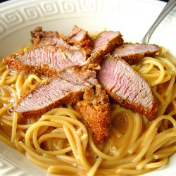 Spicy Peanut Noodles with Steak