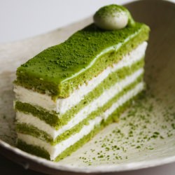 Matcha-almond Genoise Layer Cake