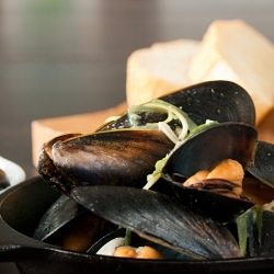 Pan Roasted Mussels
