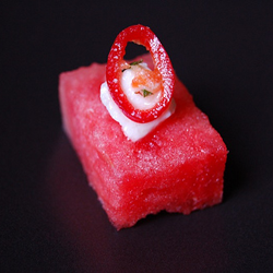 Watermelon Cubes with Fetta