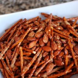 Spicy Sweet Pretzel Party Mix
