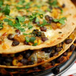 Tortilla and Black Bean Pie